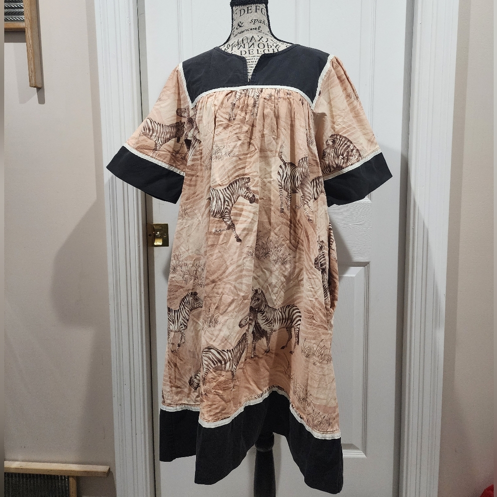 Vintage Krist Gudason Zebra Print Women's Dress